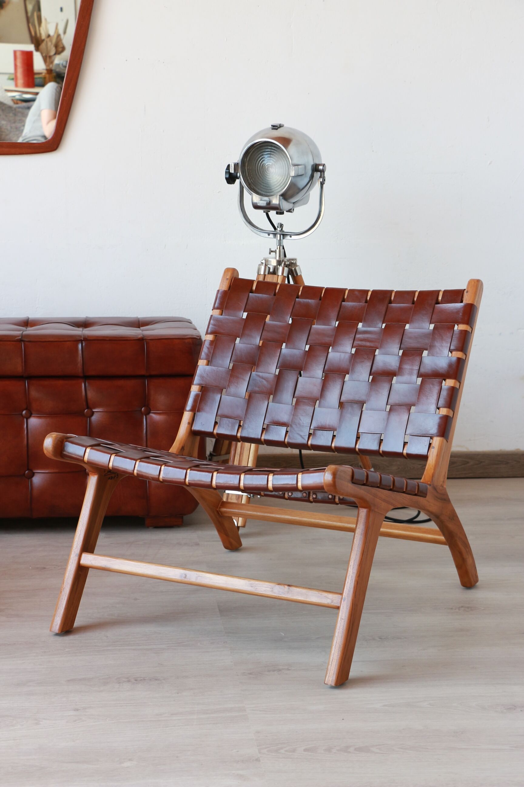 Pair of Teak & Leather heaters - model "Los Angeles" - Olivier de Schrijver