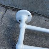 White double towel rack in enameled cast iron