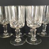 Set 6 cut crystal wine glasses