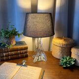 Crystal lamp with dark grey lampshade