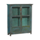 Showcase Library Patina Blue Piece of Origin Wood Old Teak 102x30x122cm
