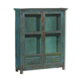 Showcase Library Patina Blue Piece of Origin Wood Old Teak 102x30x122cm