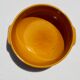Pair of glazed ceramic salad bowls mustard LPM