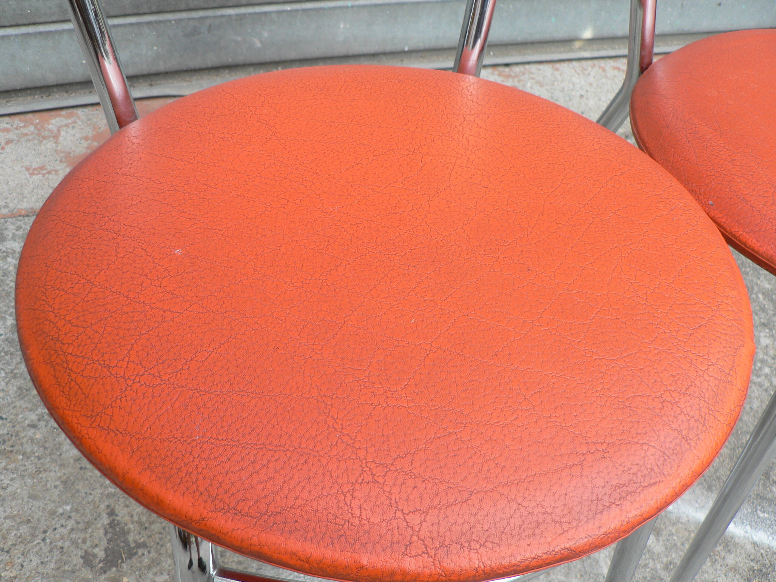 Lot of 2 vintage Orange chairs
