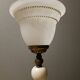 Retro chic living room lamp in white marble and brass