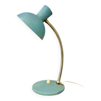 Vintage blue grained metal desk lamp