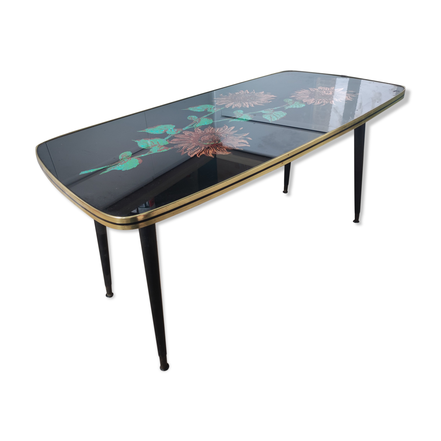 Coffee table cocktail feet compass vintage 60