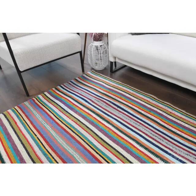 Tapis kilim vintage turc Oushak fait à la main en laine et coton vert