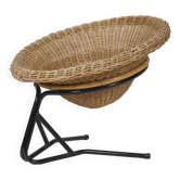 Fauteuil en rotin et métal Arnold Bueno de Mesquita