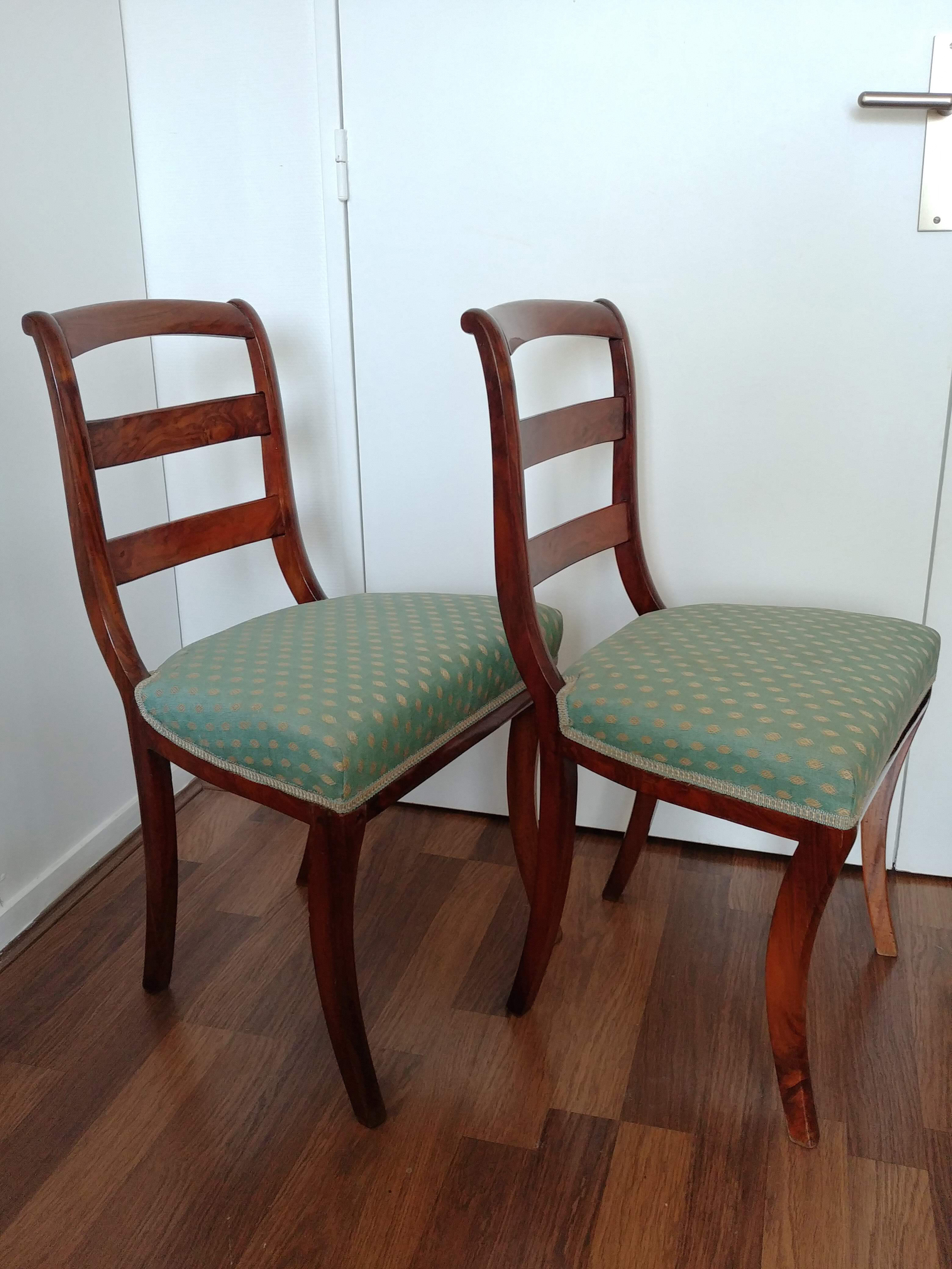 Pair of old time Chair mahogany restoration. 19th.