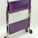 Desserte roulante table pliante bar stratifié couleur violine - textable platex