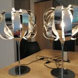 Pair of chrome lamps