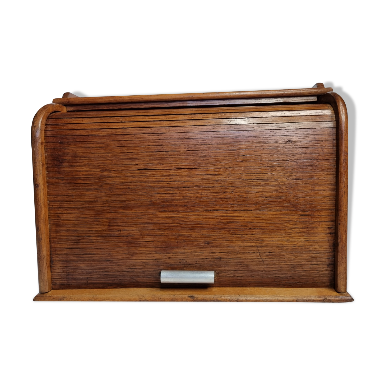 Letter door with roller shutter style art deco light oak