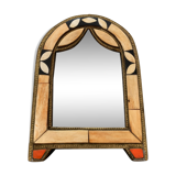 Vintage mirror bohemian metal and horn - 28x19cm