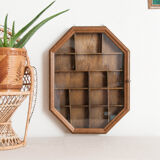 Octagonal wooden & glass showcase