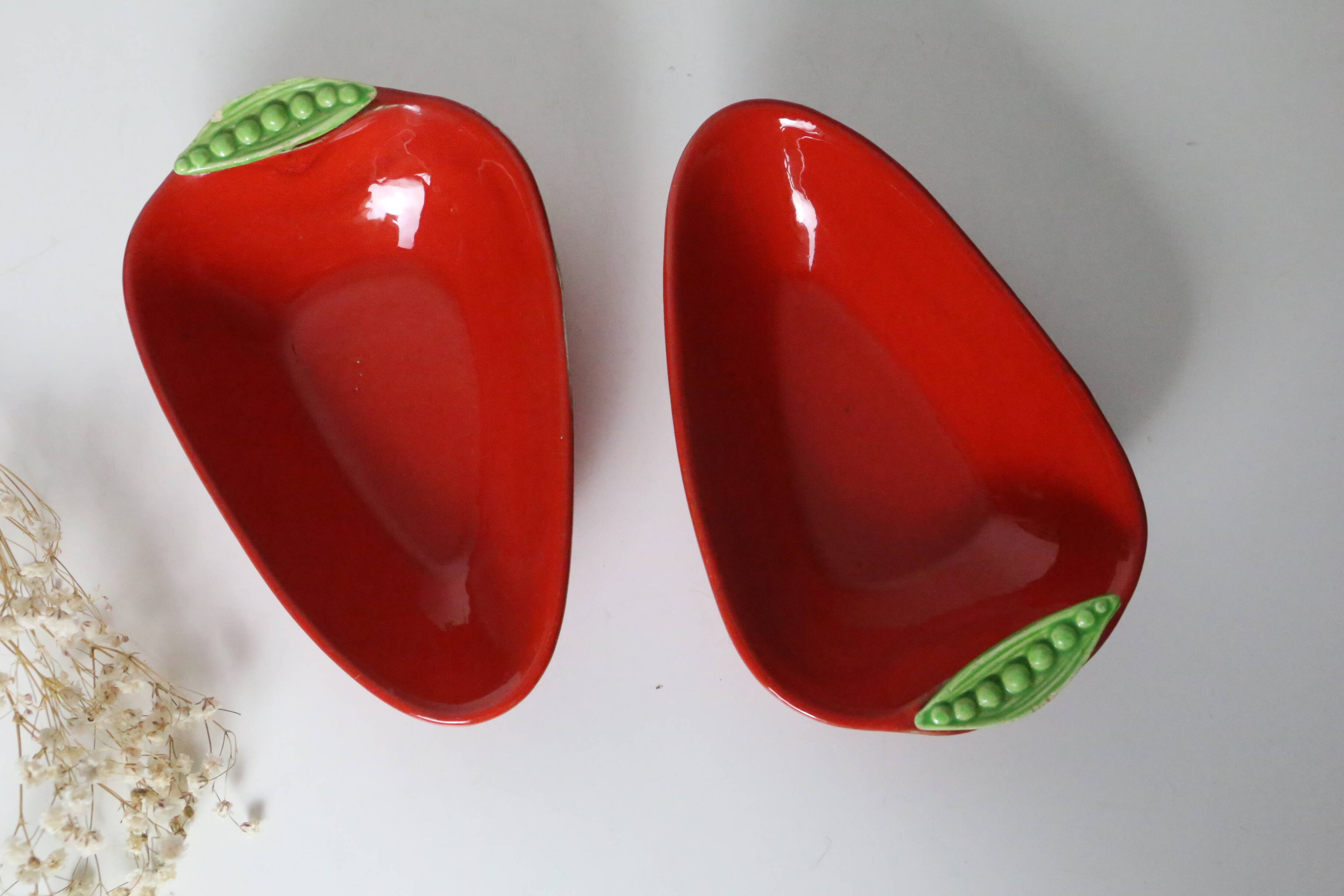 Pair of Saint Clément barbotine dishes