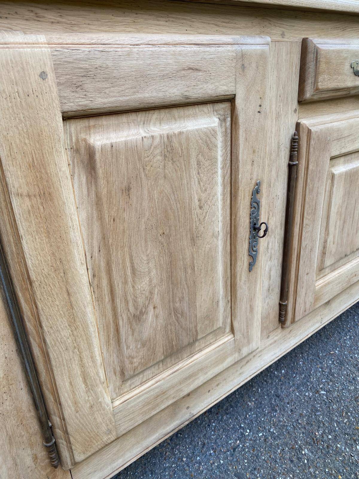 Vintage sideboard in solid oak from France, 20th century, 250cm