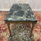 Louis XVI style coffee table in gilded brass and marble