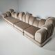 Beige mohair velvet sectional sofa by Hans Hopfer, Roche Bobois.