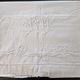 Old linen sheet - encrypted rm - with openwork border and embroidered with flowers - dimensions: 300x220cm