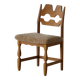 "Razorblade" dining chair by Henning Kjærnulf, in oak and lamb's wool, Denmark, 1960s.