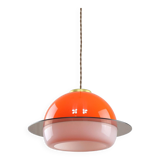 Italian Orange Space Age Saturn Lamp, 70s