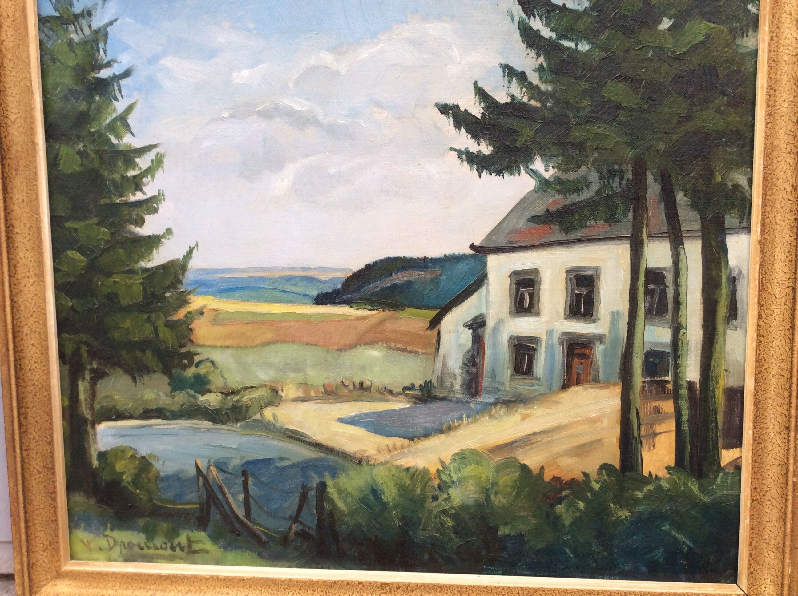 Signed landscape table