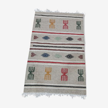 Hand-woven Berber kilim carpet 60x95cm