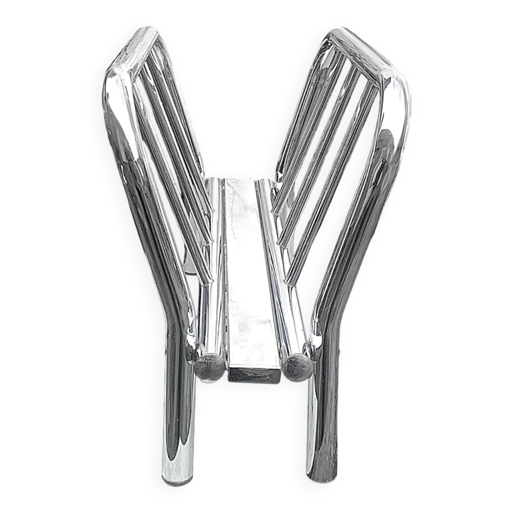 Vintage chrome metal magazine rack