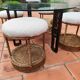 Vintage 1970s rope & rattan coffee table and 4 stools