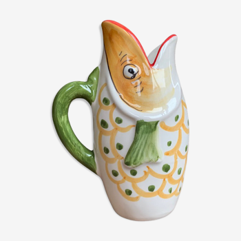 Italian pitcher in the shape of a fish - green