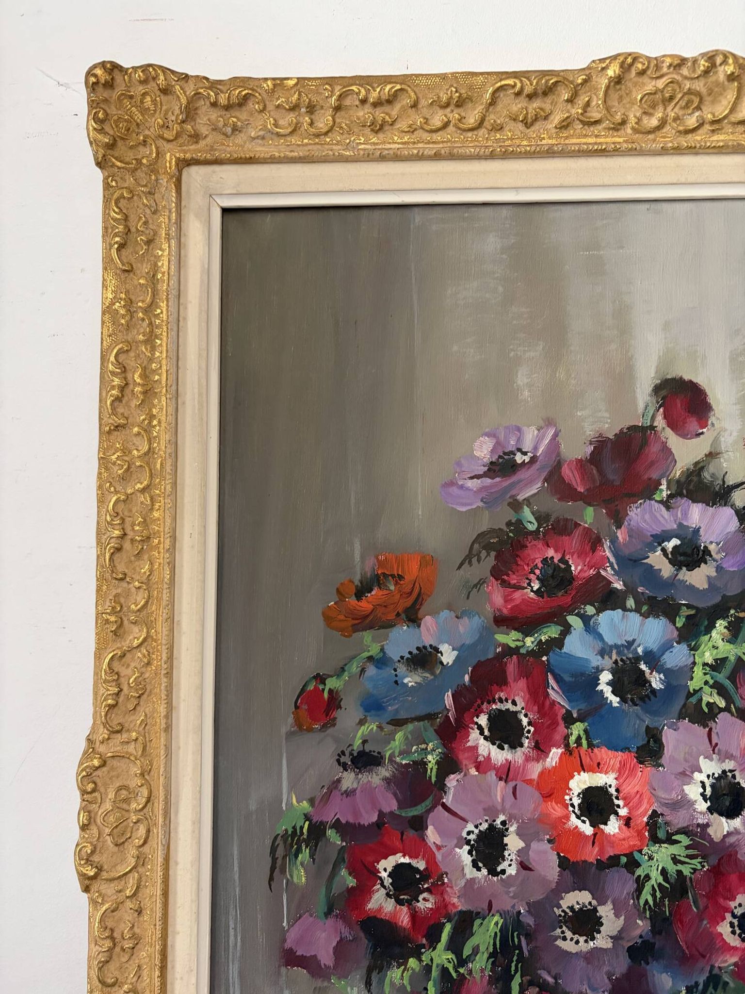 Oil on canvas "Anemones" signed Henry Joseph Pauwels.