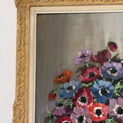 Oil on canvas "Anemones" signed Henry Joseph Pauwels.