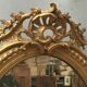 Oval mirror with wooden pediment and gilded stucco oval ice beveled Napoleon III - 80x120cm
