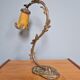 Art Nouveau lamp in bronze with a tulip signed LN (Lunéville)