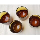 4 whiskey glasses in amber glass