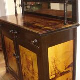 English sideboard, mahogany, decorated in Flemish style, 1850s