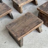 Small stool, side stool in old teak, footrest