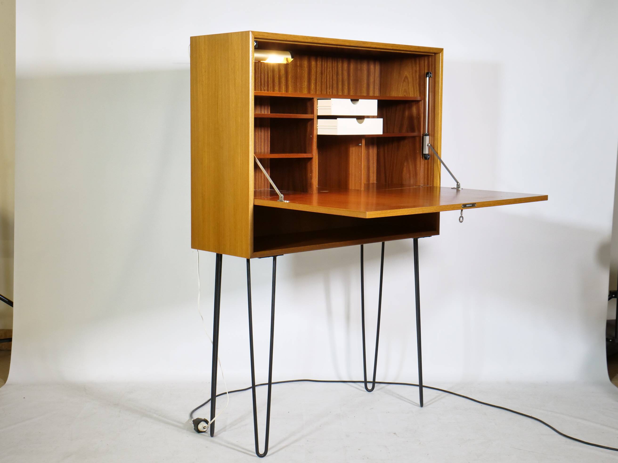 Teak secretary highboard from WK Möbel, 1960s