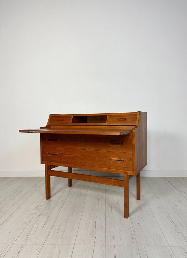 Secrétaire vintage danois en teck des années 60 par Arne Wahl Iversen - Vinde Møbelfabrik