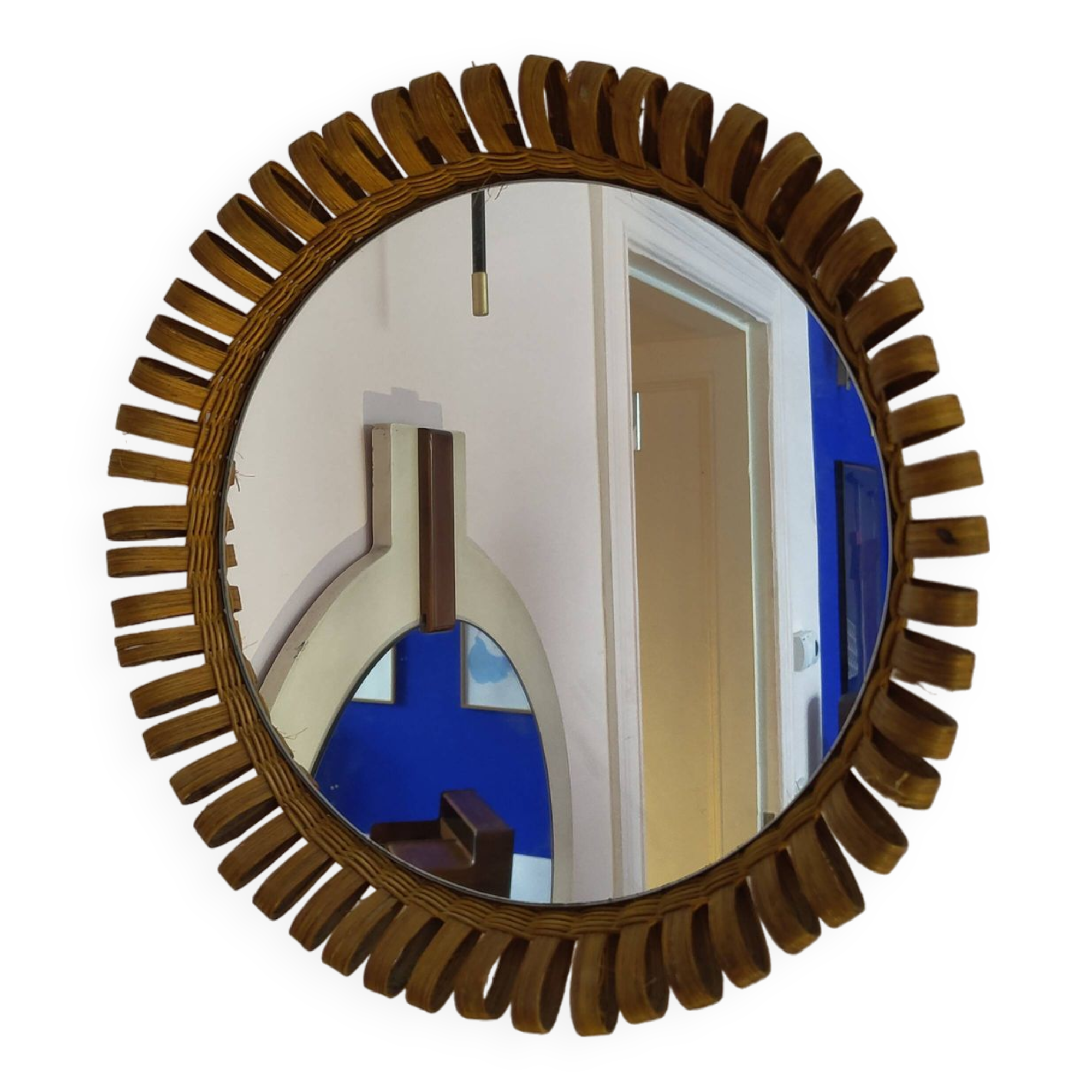 Small rattan mirror from the 60s