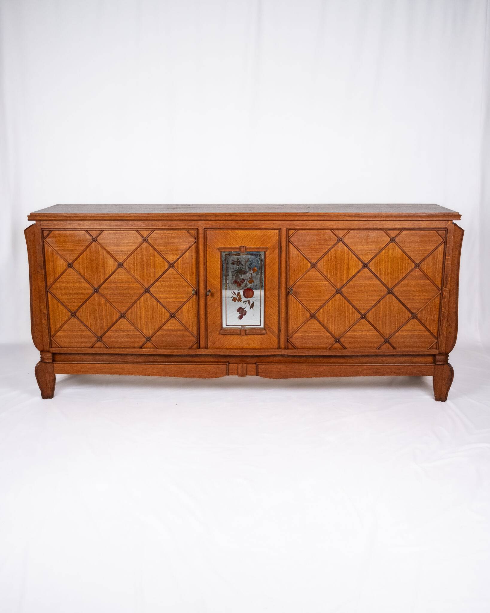 Art Deco oak buffet with crossbars, France, 1940s