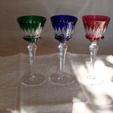 6 verres Baccarat Modèle Piccadilly en cristal doublé de couleurs