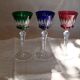 6 Baccarat glasses Piccadilly Model in colored crystal
