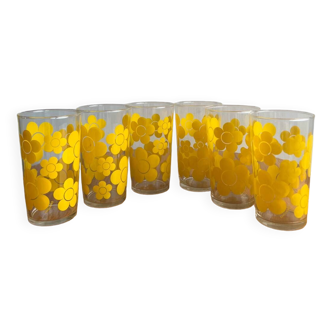 Juice glasses from the 70s flower power