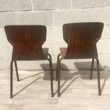 Set of 2 design and vintage chairs Eromes 60s