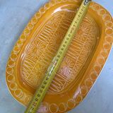 Rare plat du céramiste Jacques Pouchain année 50 céramique jaune Poet