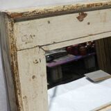Miroir Bois Vieux Teck Patine Blanc Casse