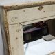 Old Teak Wood Mirror Off-White Patina