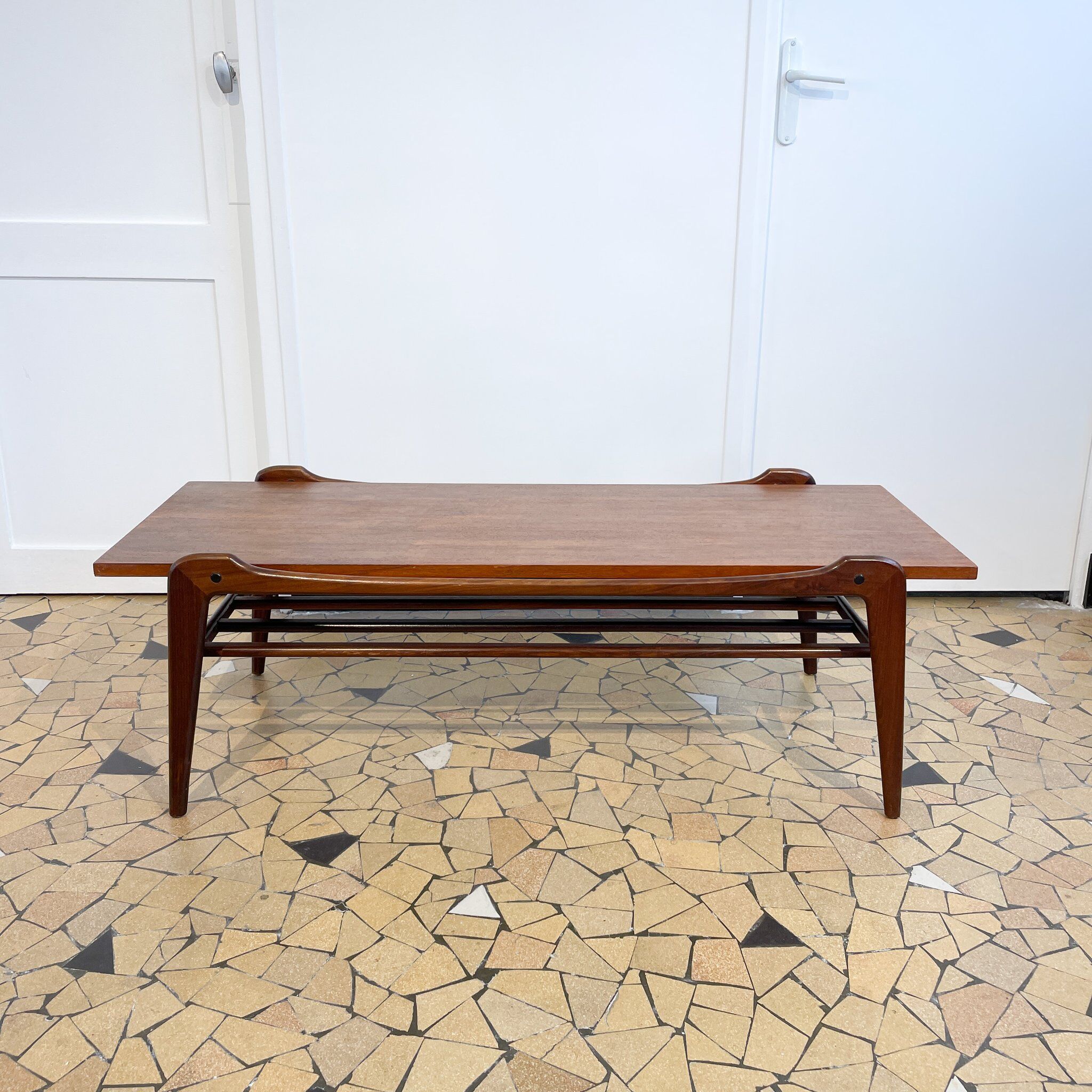 Scandinavian coffee table compass legs